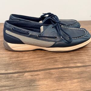 Sperry STS83691 Intrepid Navy Womens Leather Top Sider Loafer Boat Shoes Size 9